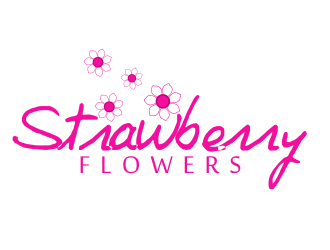 林思源的中文：草莓花朵；英文：Strawberry flowerslogo設(shè)計(jì)