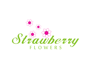 林思源的中文：草莓花朵；英文：Strawberry flowerslogo設(shè)計(jì)