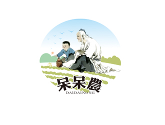 鄭國麟的呆呆農(nóng) 人物卡通LOGO設(shè)計logo設(shè)計