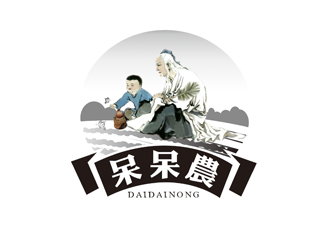 鄭國麟的呆呆農(nóng) 人物卡通LOGO設(shè)計logo設(shè)計