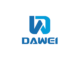 彭波的DaWei字母LOGO設(shè)計(jì)，酷炫簡(jiǎn)潔，有力量感l(wèi)ogo設(shè)計(jì)