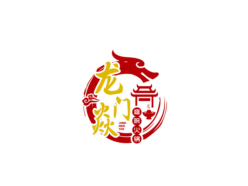 張俊的龍門(mén)焱生態(tài)火鍋logo設(shè)計(jì)