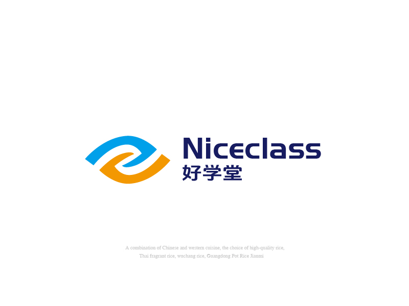 張俊的英文名字是“Niceclass ”，中文名字是“好學(xué)堂”logo設(shè)計(jì)